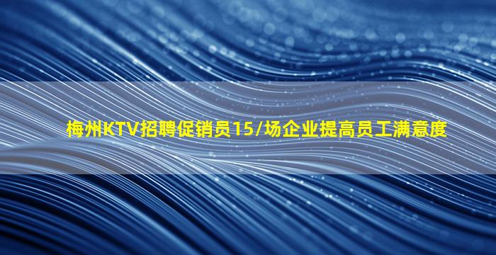 梅州KTV招聘促销员15/场企业提高员工满意度